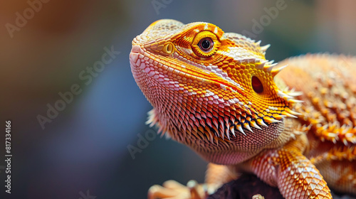 A close-up photo of a bearded dragon.