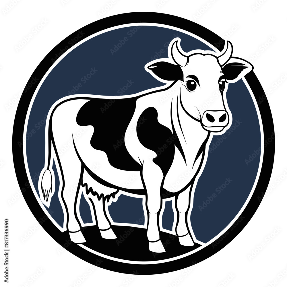 Cow Logo Icon: Circle Vector Art for Branding Excellence Cow Logo Icon: Circle Vector Art for Branding Excellence