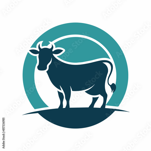 Cow Logo Icon: Circle Vector Art for Branding Excellence photo