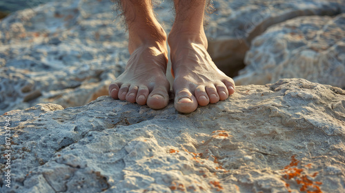 Flat feet occur when the arch of the foot collapses, causing the entire sole to touch the ground. This can lead to various foot problems. photo