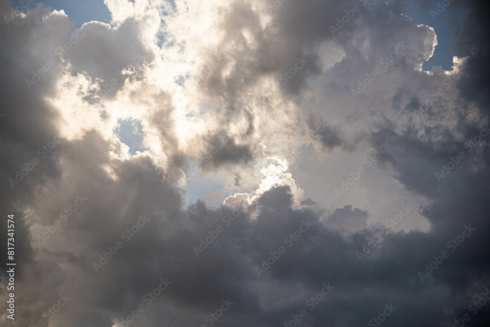 rain clouds in the landscape of the Brazilian pampa biome