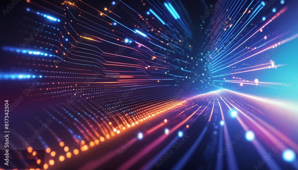 technological operations, neural networks, AI, data transmission, encryption, digital archives, visual representations, scientific research background, generative ai
