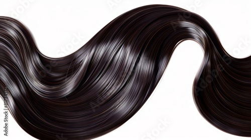 A black hair with a wave on a white background.