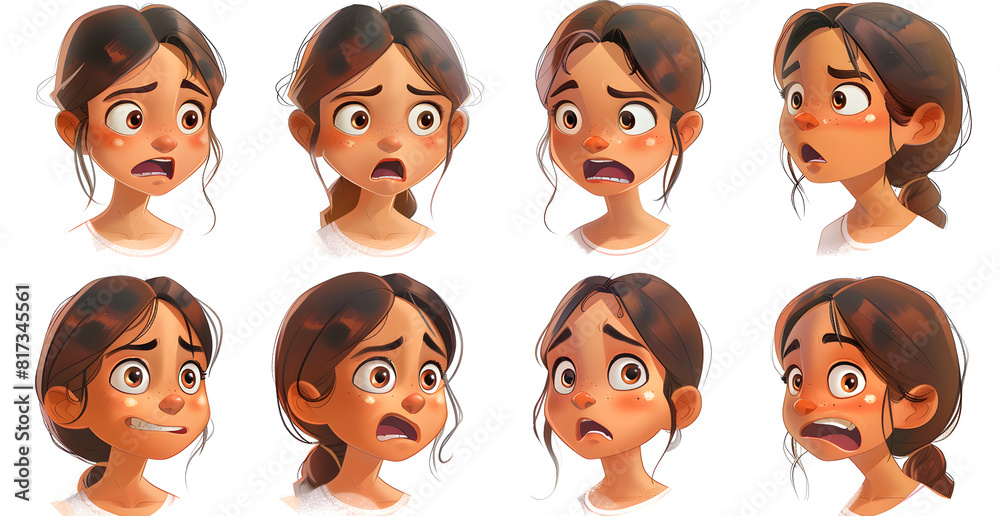 The girl is looking at the camera with a surprised expression The girl is looking at the camera with a surprised expression