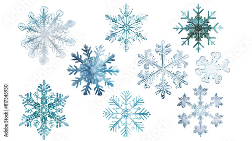 set of snowflakes