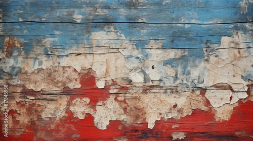 Grunge textured wall with peeling paint © AwieDarwis