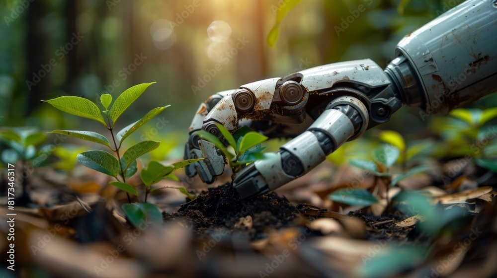 Robotic Hand Holding a Seedling 6