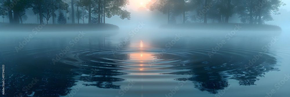 Fototapeta premium Ethereal Oasis: Finding Inner Peace Through Gentle Ripples and Serenity