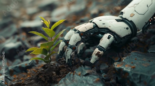 Robotic Hand Holding a Seedling 2