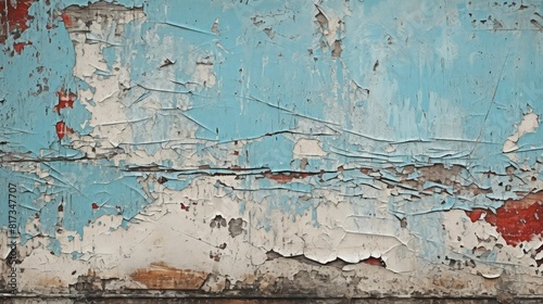 Grunge textured wall with peeling paint