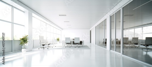 open office space with glass windows