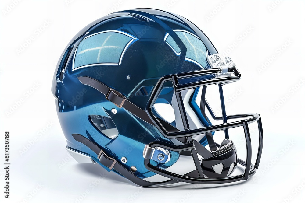 Close up of football helmet on white background Close up of football helmet on white background