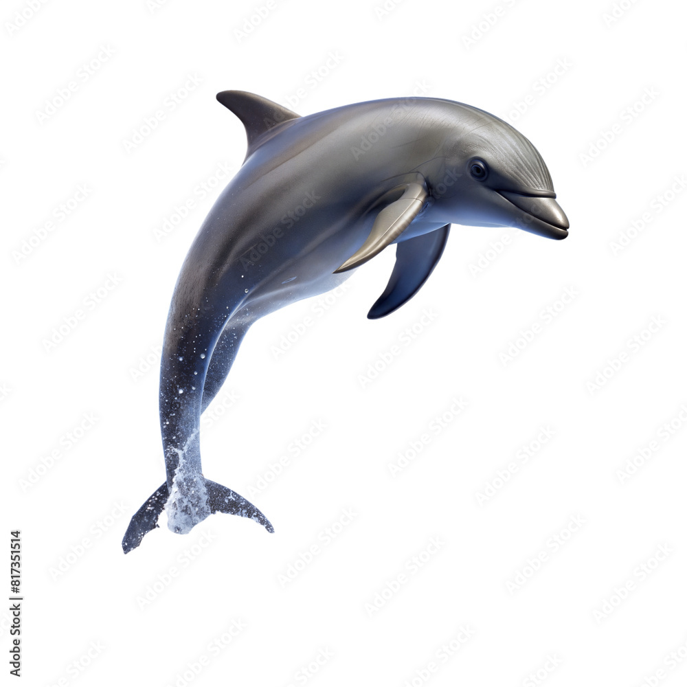 Obraz premium A dolphin is leaping out of the water
