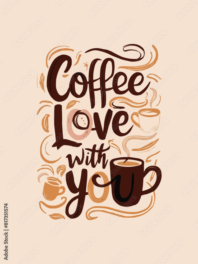 Deep brown whimsical steaming mugs with cozy colors for warmth with typography Deep brown whimsical steaming mugs with cozy colors for warmth with typography