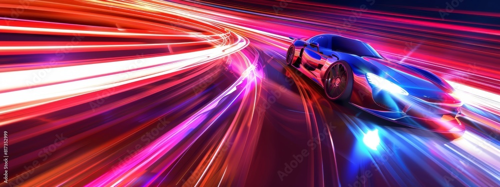 A dynamic, race car background with speed lines and vibrant colors. A dynamic, race car background with speed lines and vibrant colors.