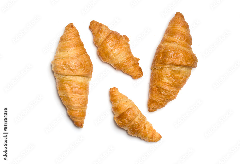 set of croissants on white background set of croissants on white background