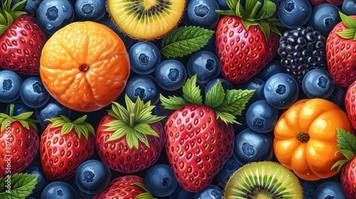 illustration of summer fruits background