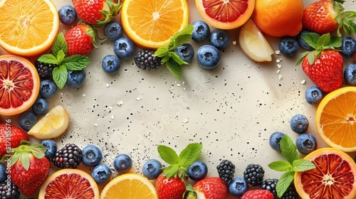 illustration of summer fruits background