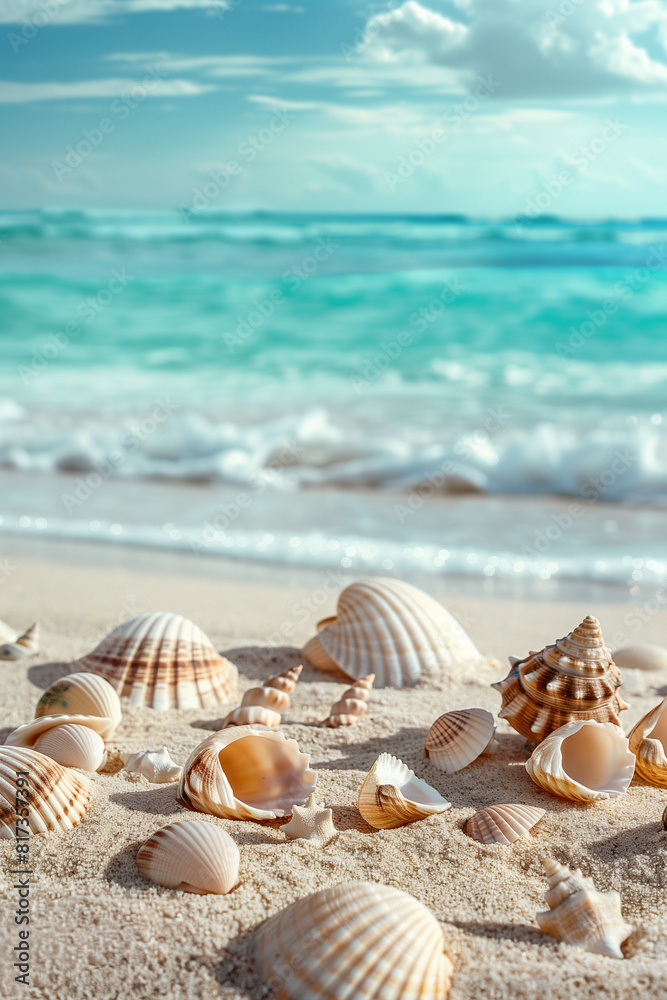 seashells on the sandy tropical beach. High quality photo seashells on the sandy tropical beach. High quality photo