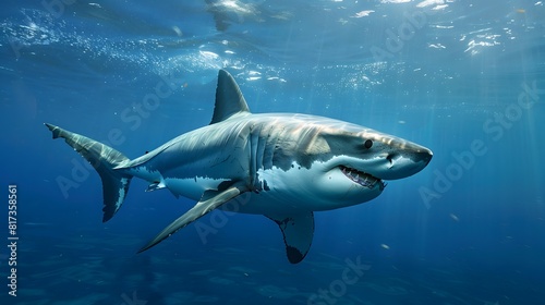 Great white shark on background 