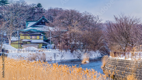 A quiet Japanese river in winter