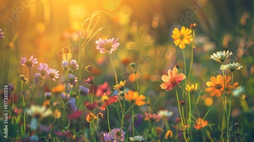 Summer wildflowers meadow background