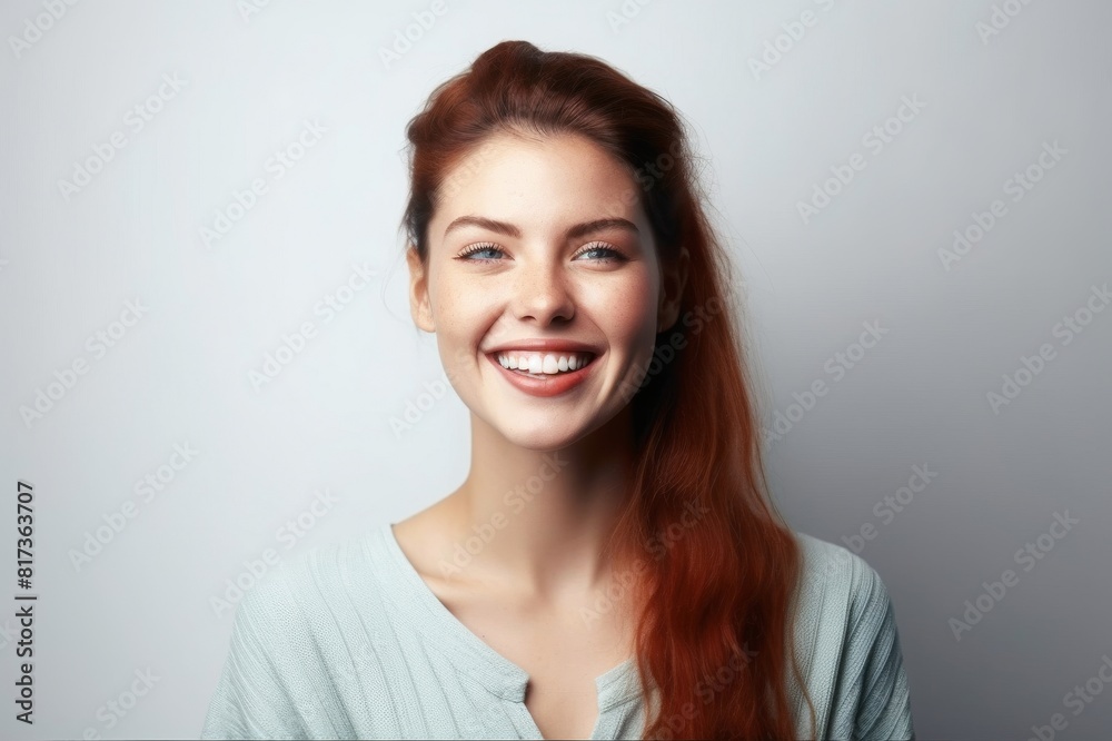 smiling beautiful young woman against white background smiling beautiful young woman against white background