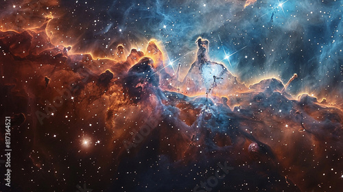 Vibrant Photo of a Nebula's Star-Studded Beauty Exploring the Celestial Splendor of Deep Space in Vivid Detail © Arti