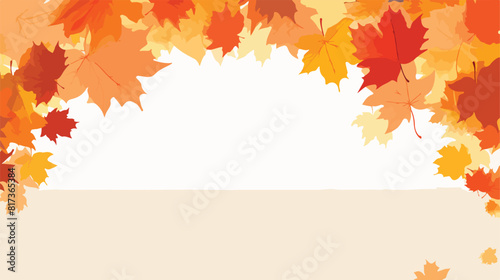 Vector automn poster template with fall yellow red