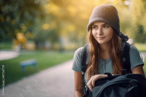 girl student in park photo