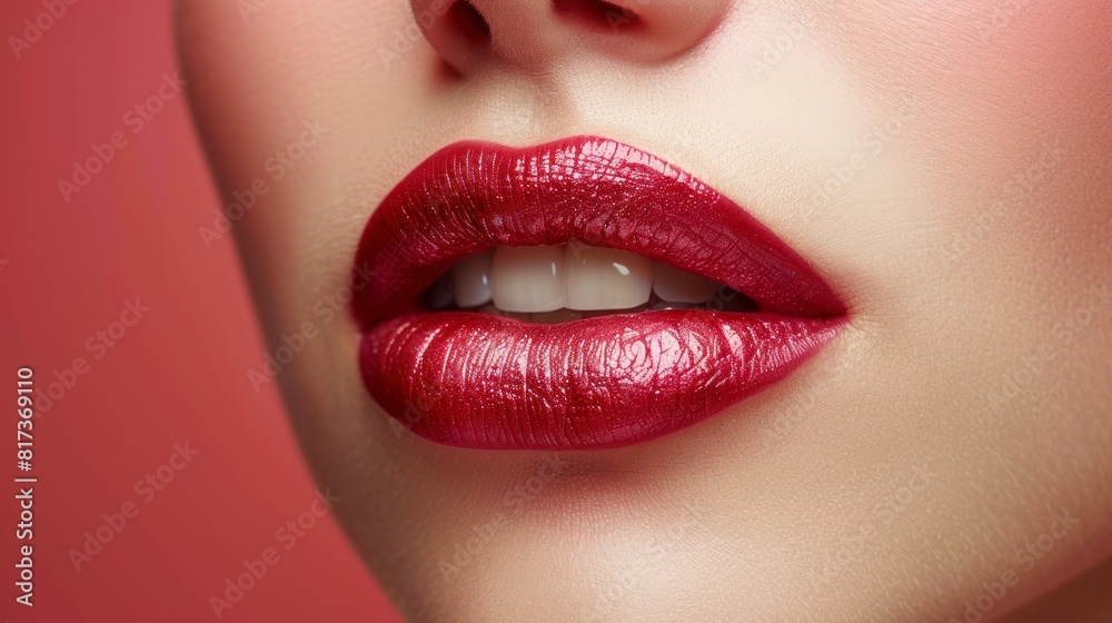 Obraz premium Close up shot photo of a woman lips