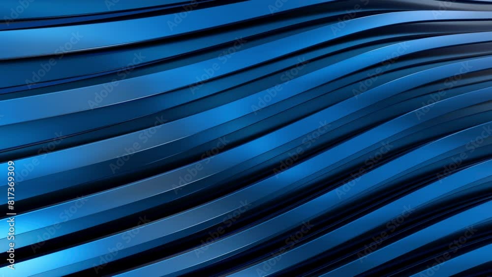 Abstract background shiny blue wavy lines animating slowly 4k seamless loop