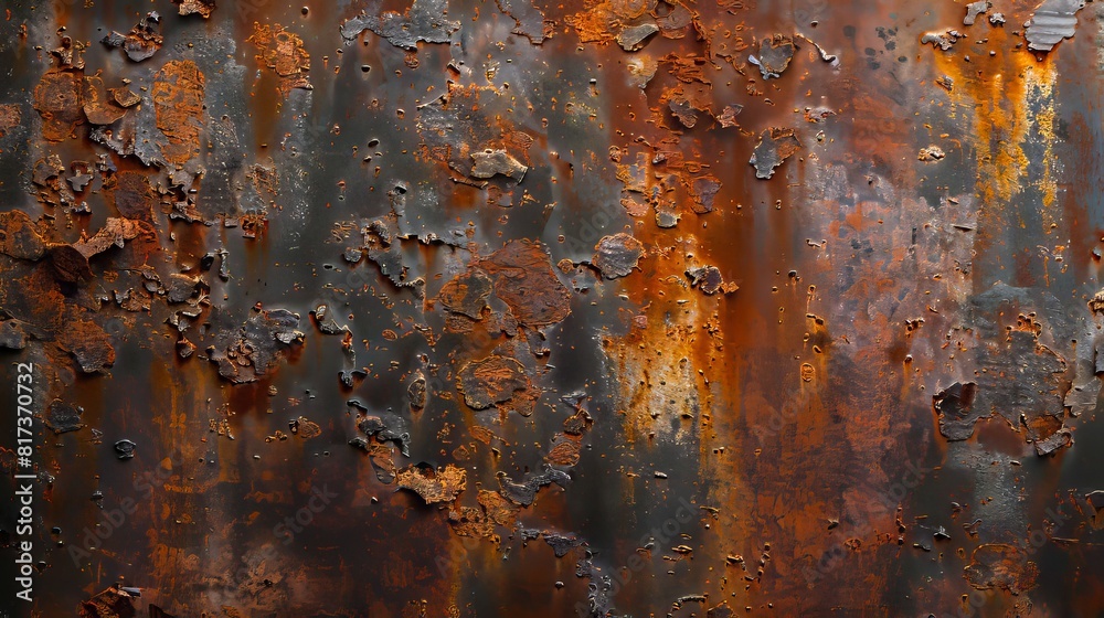 Rusty metal texture with rust and paint.