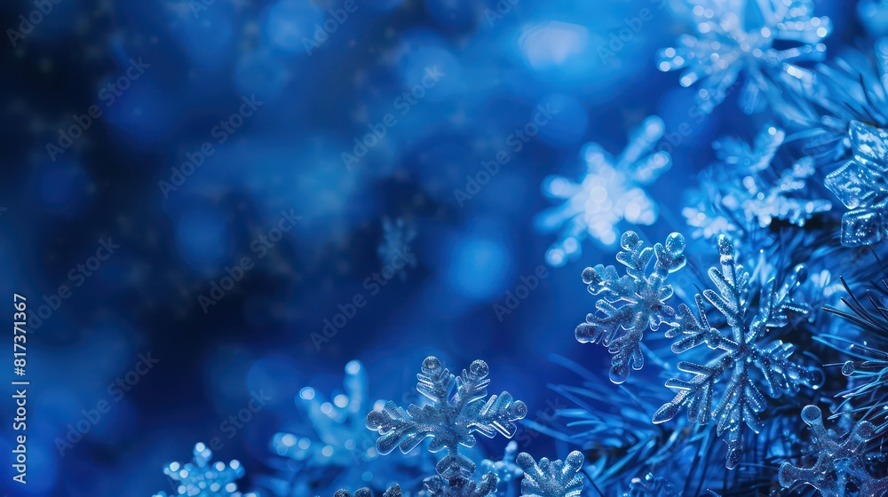 Blue Christmas background with snowflakes, copy space Blue Christmas background with snowflakes, copy space
