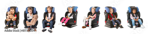 Set of little children in c...