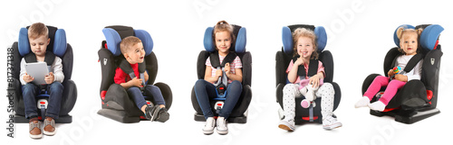 Set of little children in c...