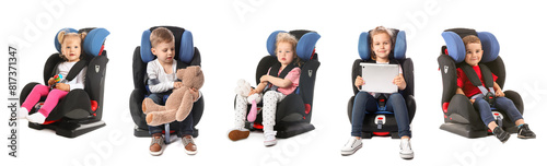 Set of little children in c...