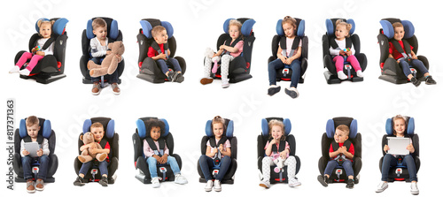 Set of many little children...