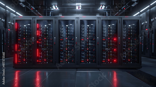 Professional Server Racks Background for Business Technology Concepts Illustrations