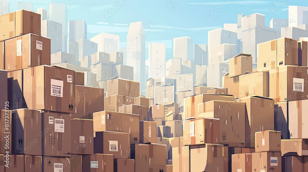 mountains of boxes, mountains of boxes,