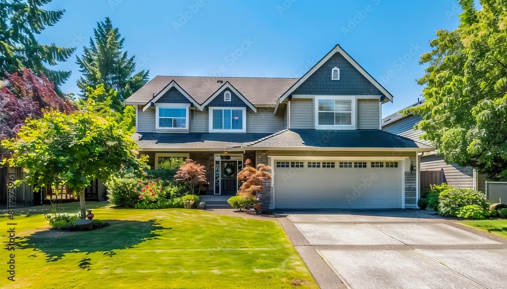 A home with a driveway and garage.
