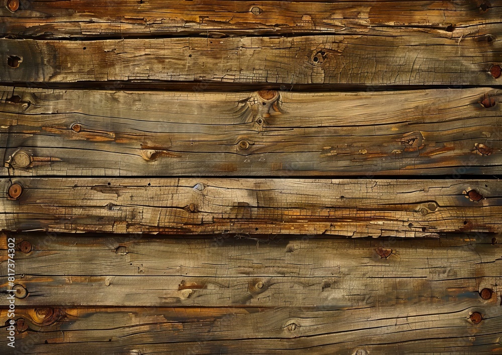 A wooden plank background with a lot of nails. A wooden plank background with a lot of nails.