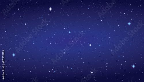 Space background with starry night sky. Space galaxy panorama. Vector illustration