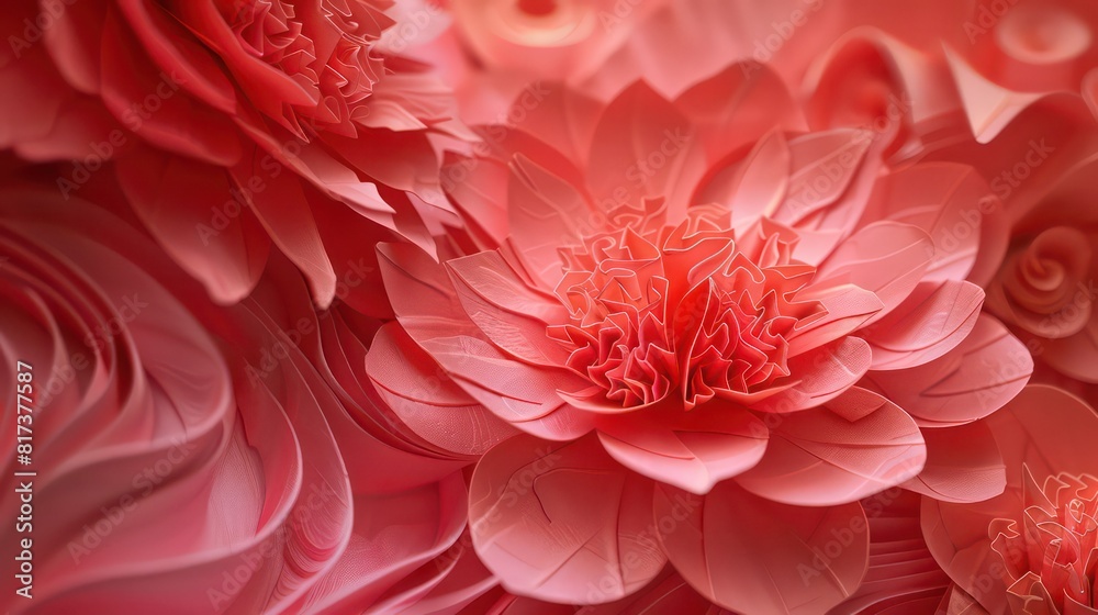 Elegant paper carving of flowers with intricate design Elegant paper carving of flowers with intricate design