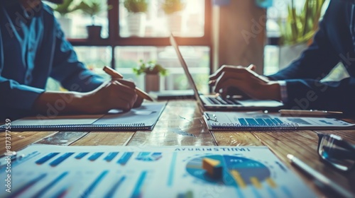 Business analyst meticulously auditing financial statements to ensure robust internal control and compliance, enhancing financial accuracy and reliability.	
