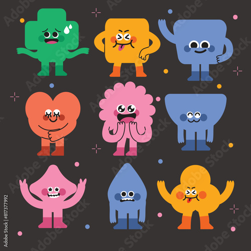 Basic Shape Emotion Illustration Sticker
