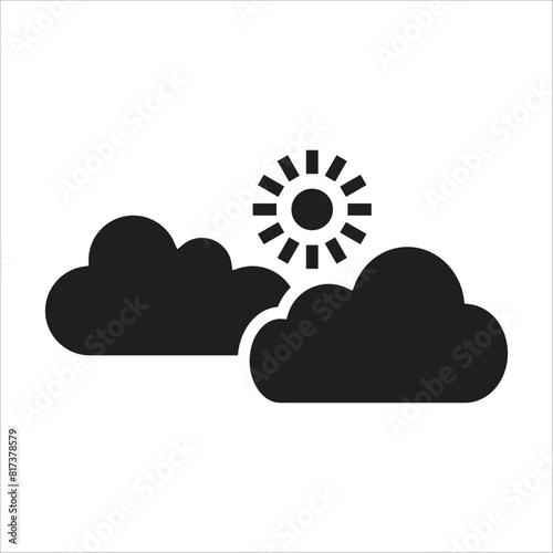 partly cloudy vector icon line template