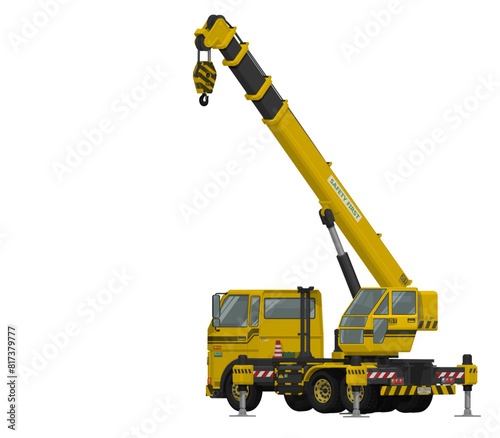 isolate crane truck on white background