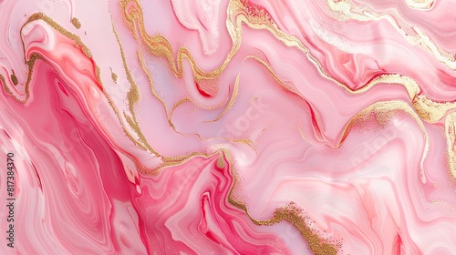 A pink and gold swirl patterned background. The background is a mix of pink and gold colors, creating a warm and inviting atmosphere
