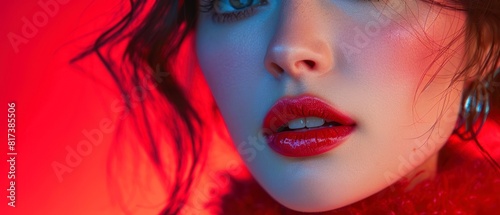 Close up shot photo of a woman lips